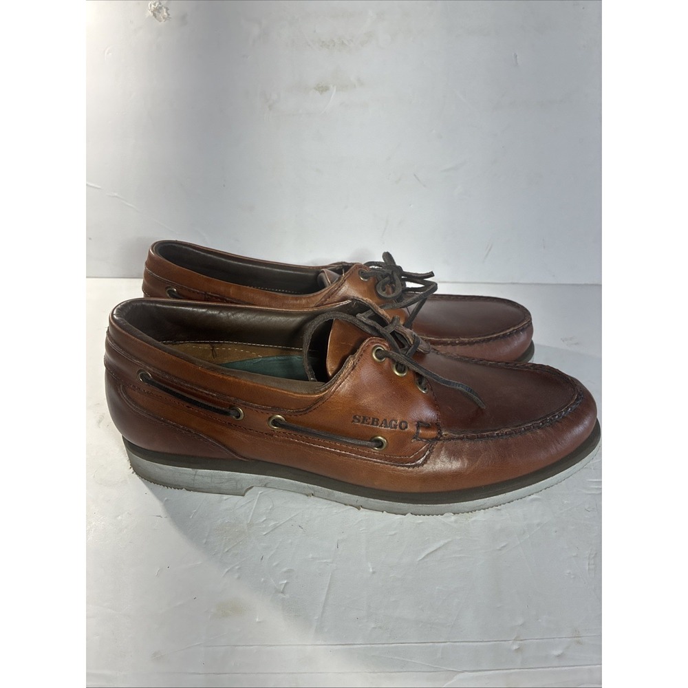 Sebago Dockside Cape Horn 11.5 W Brown Boat Shoe Hand Sewn